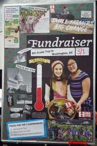 Image shows a fundraising goal board.
